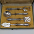 French antique sterling silver handle hors d'oeuvre cutlery set in case